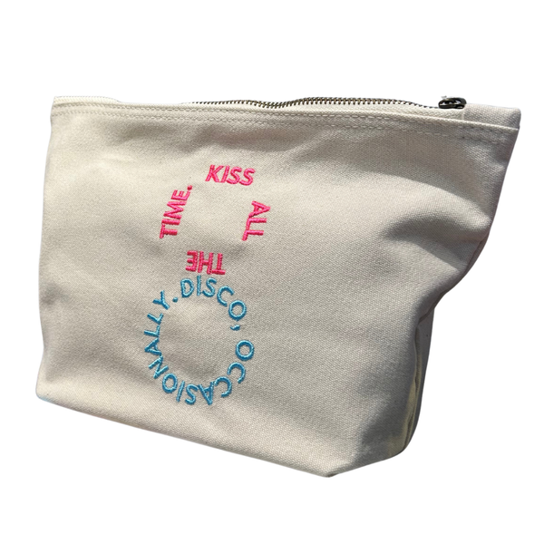 kiss all time occasionally, disco occasionally logo Canvas Pouch
