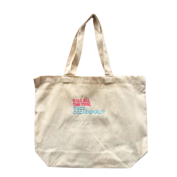 kiss all the time disco occasionally tote bag