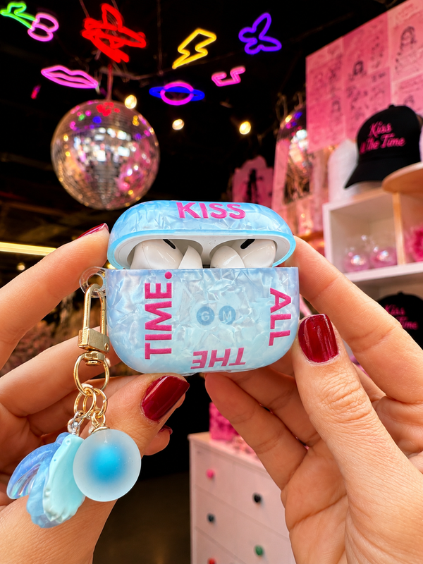 Kiss All The Time  Airpod Case Blue