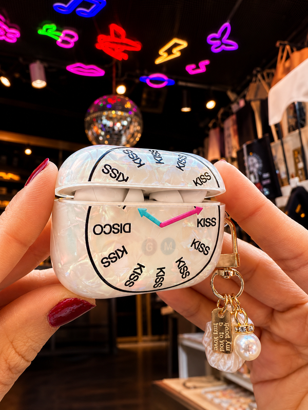 Kiss Disco Clock Airpod Case White