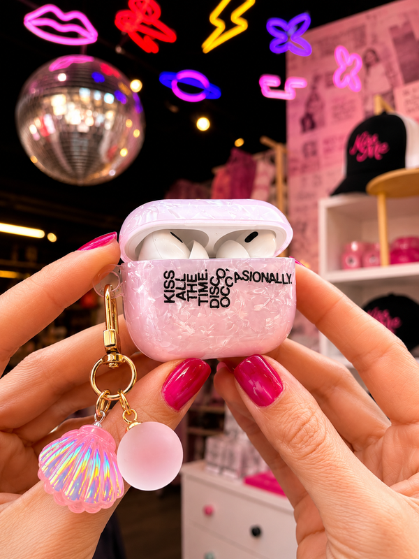Kiss All The Time Disco Occasionally Airpod Case Pink