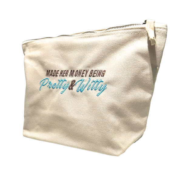 Made her money Embroidered Canvas Pouch