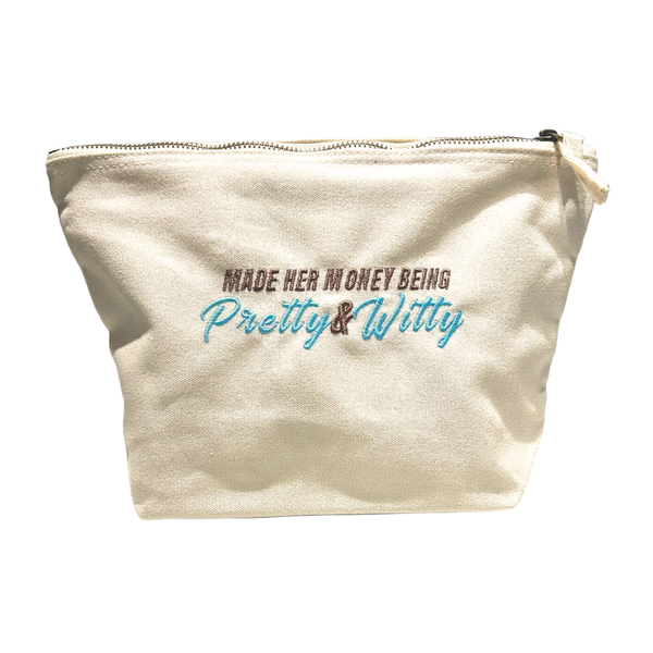 Made her money Embroidered Canvas Pouch
