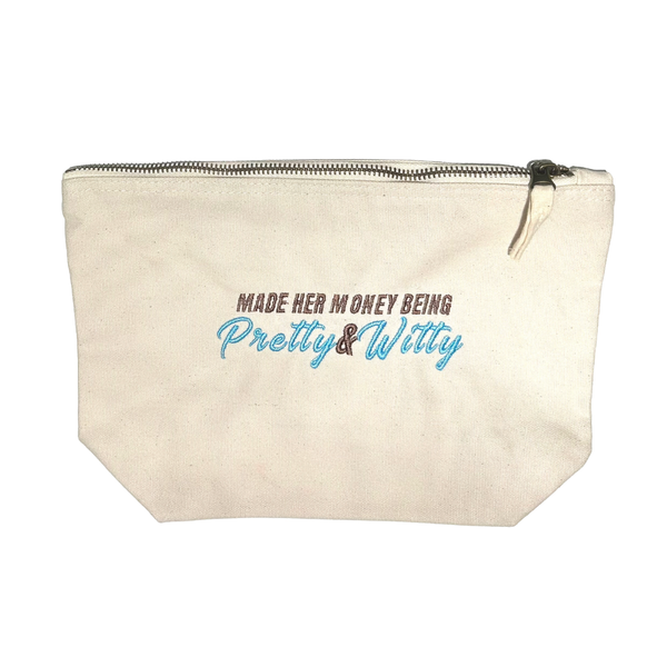 Made her money Embroidered Canvas Pouch