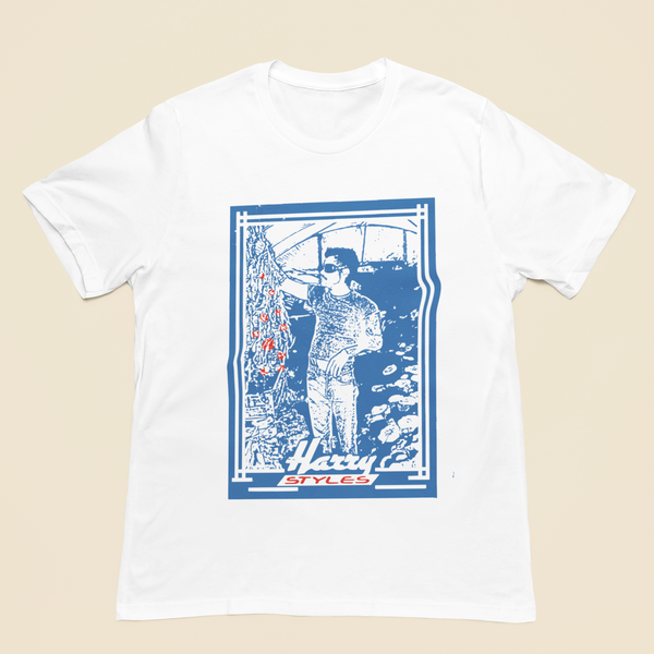 HARRY BLUE TOWEL DESIGN White tee