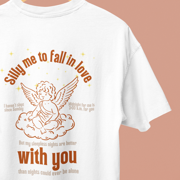 silly me white oversize tshirt