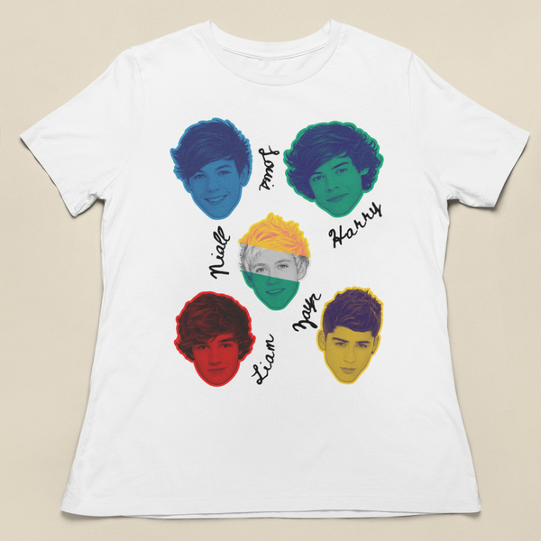1D COLORS DESIGN White tee