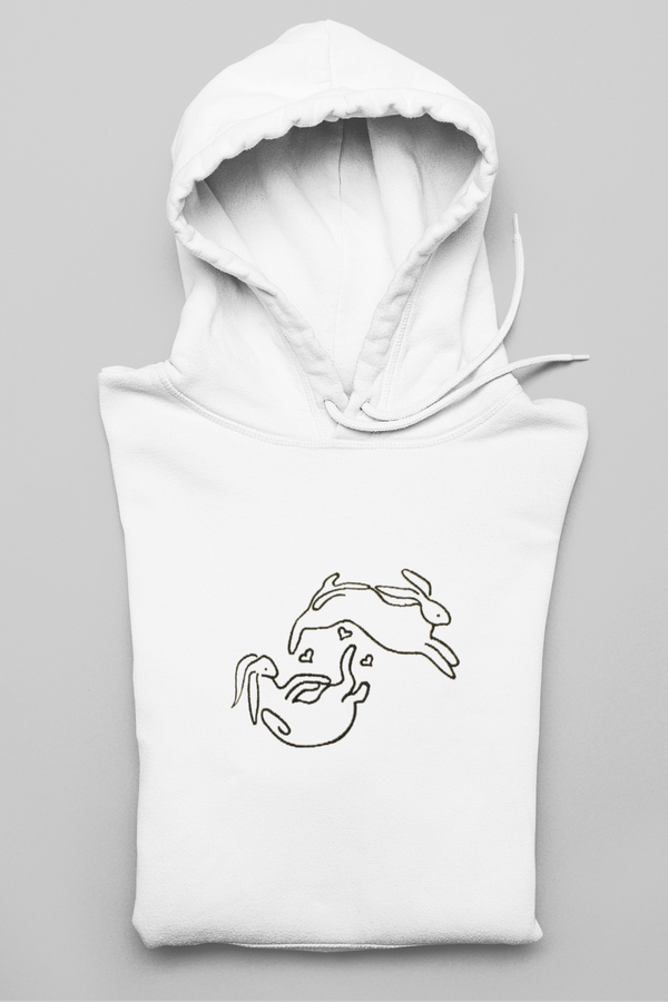 Love on tour bunnies Embroidered Hoodie