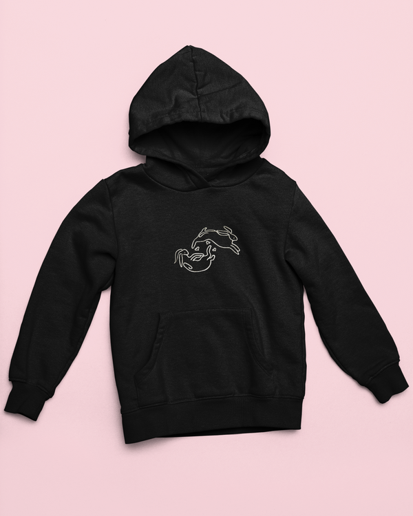 Love on tour bunnies Embroidered Hoodie