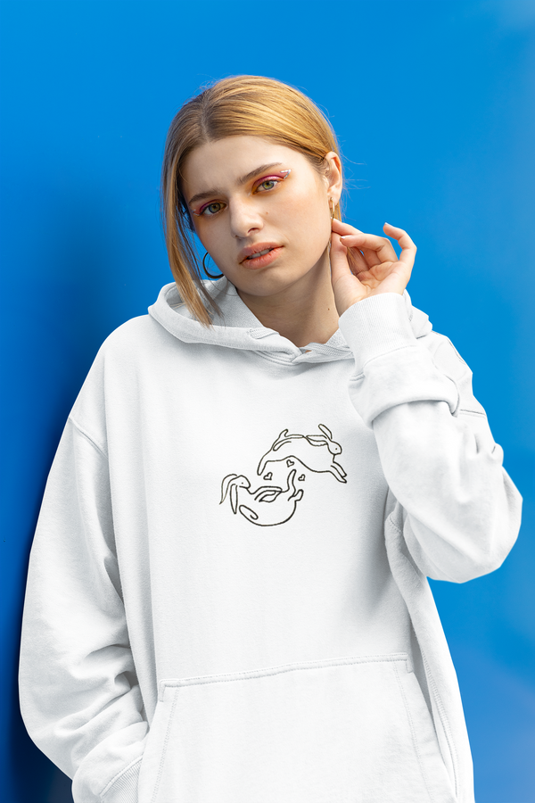 Love on tour bunnies Embroidered Hoodie