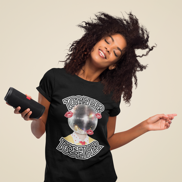 TOGETHER TOGETHER KISS DISCO BLACK TEE